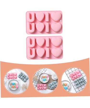 GOOHOCHY 2pcs Valentine's Day Cake Mold Donut Cake Pan Cake Number Birthday Baking Accessory 3D Handmade Soap 19.9x12.6cm Pink - Buy Online on GoSupps.com