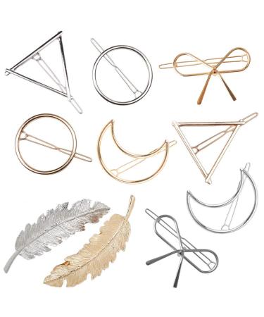 Stylish Metal Hair Needles & Geometric Hair Clips - Triangle Butterfly Moon Shape Hair Accessories for Women | Gold & Silver Styling Jewelry - Buy Online on GoSupps.com