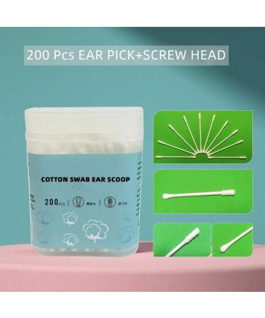200 Pcs Natural Cotton Swab Ear Wax Removal Tool - Disposable Kids Ear Cleaner - Buy Online on GoSupps.com