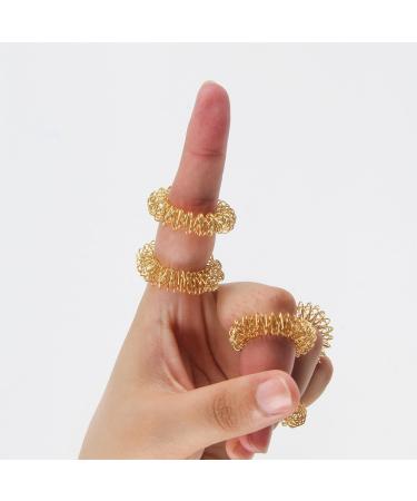 10 Acupressure Massage Rings for Stress Relief & Improved Circulation - Golden Finger & Toe Massagers - Buy Online on GoSupps.com