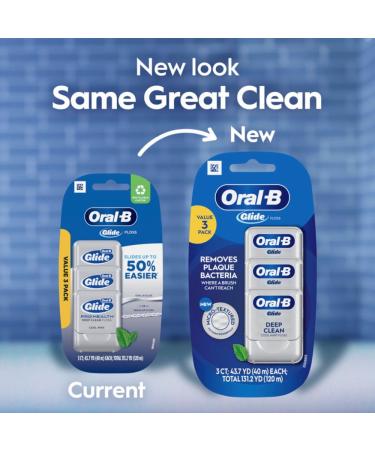 Oral-B Glide Pro-Health Dental Floss 40m 3 Count - Deep Clean Cool Mint Flavor - Buy Online on GoSupps.com