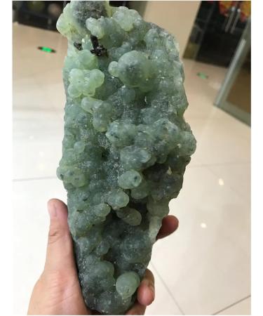 Natural Crystal Rough Natural Raw Green Prehnite Quartz Crystal Specimens Rough Grape Stone Agate Ore Folk Collectibles Decoration (Size : 1.6-1.8kg) - Buy Online on GoSupps.com
