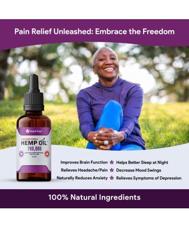Stress Relief Hemp Seed Oil for Sleep Aid Optimal Pain Relief & Anxiety Relief Certified Organic Made in USA Anti inflammatory Formula 700 000 - Vitamins & Fatty Acids Enhances Mood - Rich in Omega 3 6 9 - Generous (1) - Buy Online on GoSupps.com