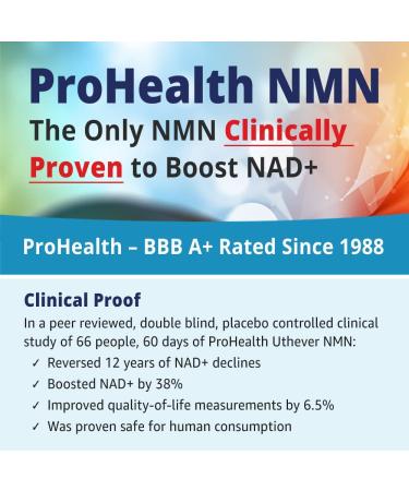 ProHealth Longevity NMN Pro 500 - Uthever Brand - Pharmaceutical Grade NMN Supplement - Boost NAD+ - 60 Capsules - Buy Online on GoSupps.com
