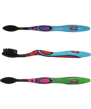TOPMED ETS Smokers Charcoal Toothbrush Extra Hard - 1 Count (Color May Vary) - Buy Online on GoSupps.com