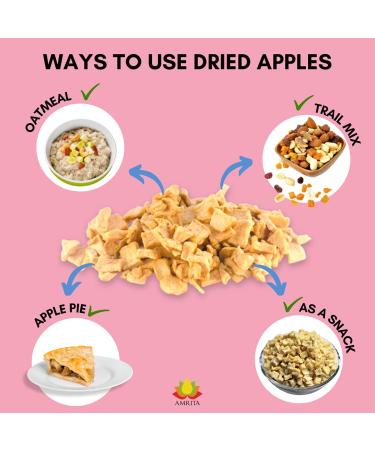 Amrita Dried Apples Diced 8 oz | No Sugar Added | Vegan, non-GMO, Gluten Free | Snack or Bake | Resealable Bag | 8 Ounce - Buy Online on GoSupps.com