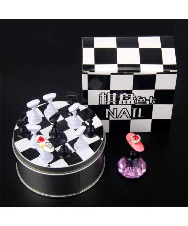Kalolary Nail Art Display Stand Set - Pink Magnetic Holder for Fingernail Tips, Crystal Chessboard Design for DIY Training Practice - Nail Art Holder Stand - Buy Online on GoSupps.com