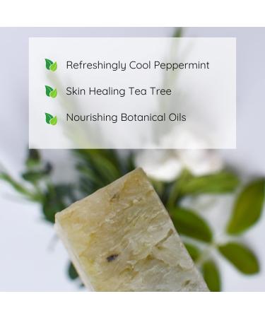 Organic Peppermint Tea Tree Soap Bar - Made In USA with Pure Essential Oils - Sensitive Skin Body & Face Soap - 4.5 Ounce - Buy Online on GoSupps.com