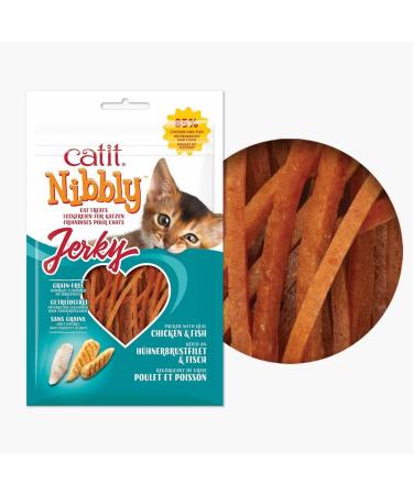 Catit Nibbly Jerky Chicken and Fish Recipe (1 oz) + Catit Nibbly Grills Chicken and Shrimp Recipe (1 oz) Chicken and Fish + Chicken and Shrimp - Buy Online on GoSupps.com
