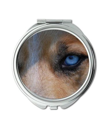 Mirror makeup mirror Eyes Animal Nature Dog Blue Danger Predator Wolf Pocket Mirror portable mirror