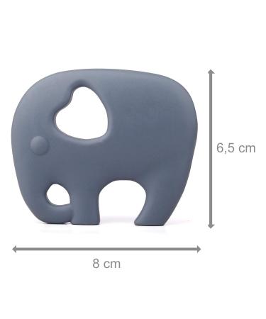 PREMYO Elephant Teething Ring for Babies - BPA Free Silicone Cooling Relief Soft Teething Aid - Gray - Buy Online on GoSupps.com