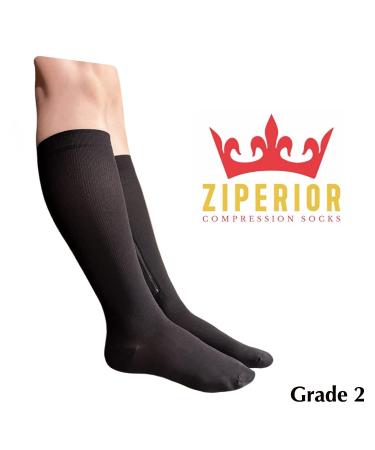 Ziperior 20-30 mmHg Compression Grade Calf Socks - Black, 5X-Large - Buy Online on GoSupps.com
