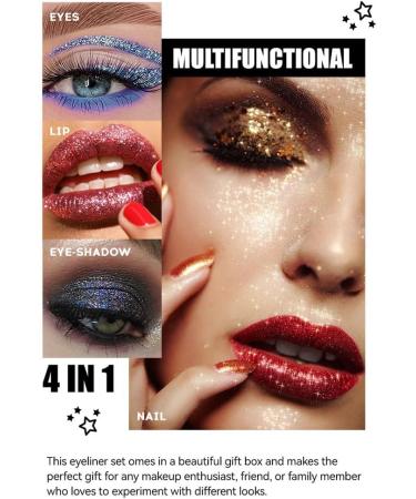 Pearlescent Eyeliner Liquid Glitter Eyeliner Eyeshadow Makeup Stage Show Makeup (Sea Blue) - Buy Online on GoSupps.com