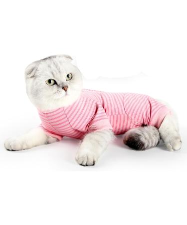 Lianzimau Katzenbody for Post-Op Cats | Long-Sleeved Catwear | E-Necking Alternative | S Size | Pink Streaked | 1 Pack - International Shipping Available - Buy Online on GoSupps.com