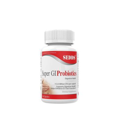 SEDDS Super GI Probiotics 112.5 Billion CFU per Serving Supports Digestive Health & May Relieve Gastrointestinal Distress | Highest Potency 8 Strain Formula | 60 Capsules