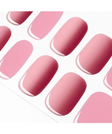 DANNI & TONI 28 Stickers Semi Cured Nail Wraps Soft Self-Adhesive Gel Nail Stickers Salon-Quality Gel Nail Polish Strips Manicure Stickers Set (Wine Coolers)
