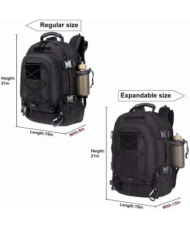 Army PANS Large Military Tactical Travel Backpack for Men - Black | Ideal for Work, School, Camping, Hunting, Hiking - Buy Online on GoSupps.com
