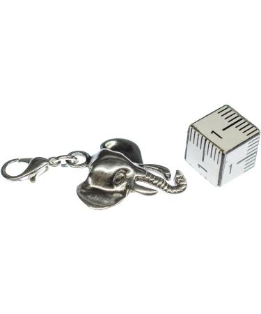 Handmade Silver Elephant Head Charm - Big Five Zoo Animal Zipper Pull & Bracelet Pendant - Unique Fashion Jewelry - Buy Online on GoSupps.com