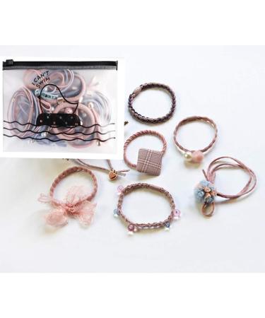 25 sets of elastic head rope different style of hair scrunchies Hair Ties Hair Scrunchies Elastic Hair Bands Pearl Ouchless Ponytail Holders Lucky Bowknot Flower Hair Accessories - Buy Online on GoSupps.com