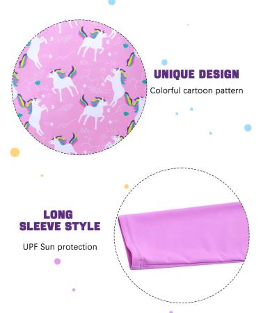 Girls Long Sleeve Rainbow Unicorn Swimsuit Set | UPF 50+ Protection | 4-10 Years - Buy Online on GoSupps.com