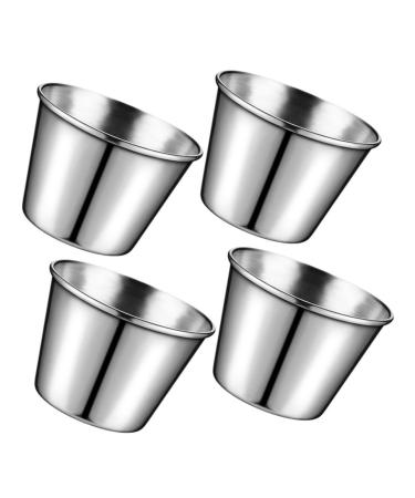 OUNONA Salad Dressing Container 4pcs Stainless Steel Sauce Cup Appetizers Stylish Tomato Paste Small Bowls Small s Small Food Containers Korean Soy Sauce Dipping Dish Dressing Travel