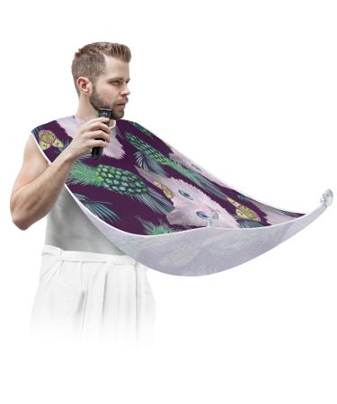 Pineapple Beach Beard Bib Beard Hair Catcher for Men Shaving Waterproof Non-Stick Hair Catcher Grooming Cloth Pineapple Fun