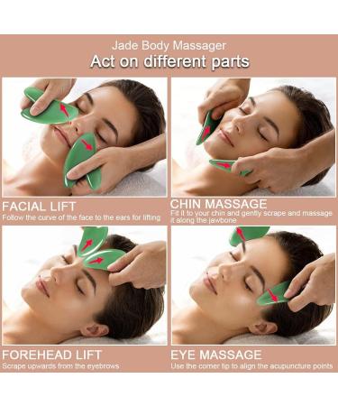 Uraqt Gua Sha Massage Tool - 2 Natural Jade Boards for Spa Facial Care & Anti-Aging | Green Scraping Stones for Wellness - Buy Online on GoSupps.com