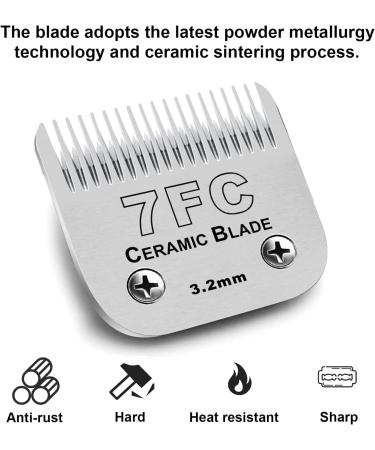 Cosyonall Dog Grooming Replacement Blade Compatible with Andis Clippers Carbon Steel Removable Ceramic Sharp Edge Also Compatible with Wahl/Oster Dog Clippers 3PCS/4FC+5FC+7FC - Buy Online on GoSupps.com