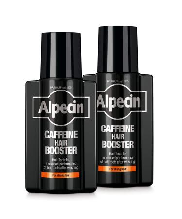 Alpecin Black Booster Hair Tonic 2x 200ml | Prevents and Reduces Hair Loss | Natural Hair Growth for Men | Energizing for Strong Hair