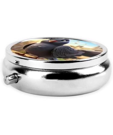 Mini Travel Pill Organizer Box - Round 2.0x2.0x0.7 in Cartoon Pigeon Design - Perfect for Purse & Pocket | International Shipping - Buy Online on GoSupps.com