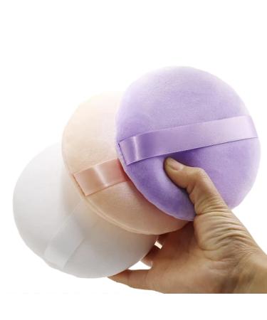 3pcs Big powder puff 5.1 inch flocked puff suitable for powder puffs for face powder professional setting powder puff