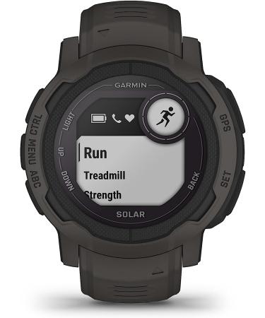 Wearable4U Garmin Instinct 2 Solar GPS Rugged Outdoor Smartwatch Bundle with Black Earbuds - Graphite with Multi-GNSS Support - Buy Online on GoSupps.com