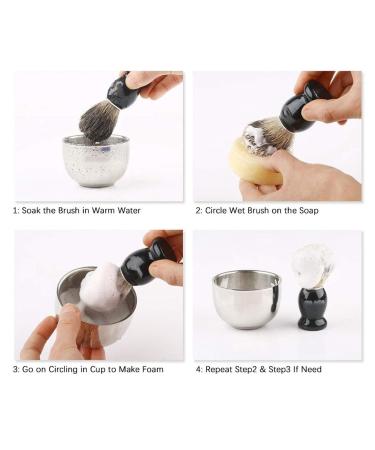 High-Quality Portable Razor Brush | Resin Shaving Brush with Black Grip | Perfect for International Shaving Needs - Buy Online on GoSupps.com
