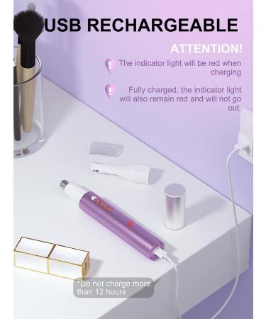 Rechargeable 2 in 1 Nose Hair Trimmer for Women - 2023 Professional Painless Hair Removal Tool with Dual-Edge Blades - Facial & Eyebrow Trimmer - Easy to Clean - Purple - Buy Online on GoSupps.com