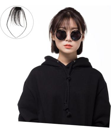 LALAFINA Bangs Wig Piece Human Hair Bangs Clip on Bangs Hairpieces Bangs Hair Clip Extension Fake Hair Bangs Mini Clips for Hair Woman Clip Hair Fringe Edge Hair Strands Women's One-piece 20x7cm Black - Buy Online on GoSupps.com