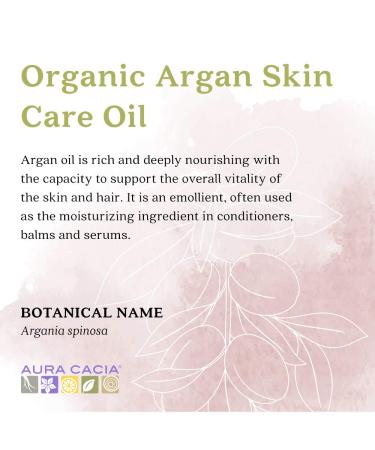 Organic Argan Skin Care Oil 30ml | Aura Cacia | GCMS Tested Purity - Buy Online on GoSupps.com