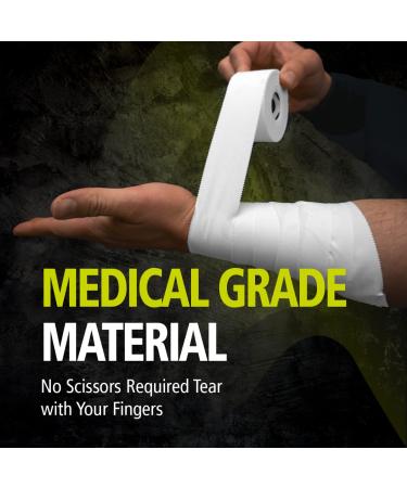Premium White Athletic Tape - Rigid Support for Ankle & Wrist | 8 Rolls 1.5"x15yds | 50% More - Easy-tear Soft Cotton | Best Adhesive for Athletes & Trainers - Buy Online on GoSupps.com