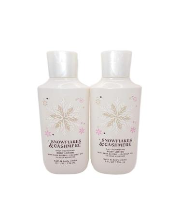 Bath and Body Works Snowflakes & Cashmere Super Smooth Body Lotion Sets Gift For Women 8 Oz -2 Pack (Snowflakes & Cashmere)