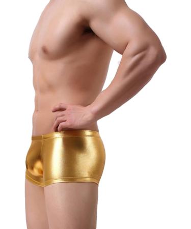 Duohropke Men's Shine Metallic Shorts | Gold Glitter Beach & Gym Trunks XL - Hot Pants Leather Optics - Buy Online on GoSupps.com