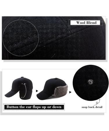 Comhats Wool Baseball Cap with Earflap Lining - Men's Fur Hunting Trapper Dad Hat - Buy Online on GoSupps.com