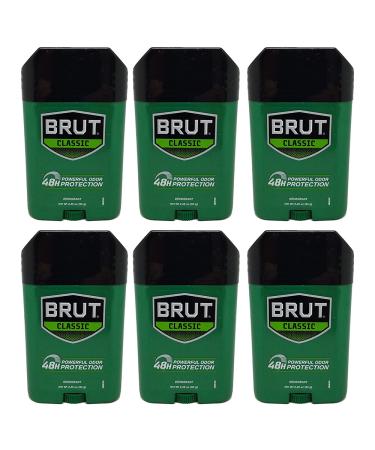 Brut Deodorant Original Fragrance 2.25 Oz /63 G (Pack of 6) Orginal 2.25 Ounce (Pack of 6)