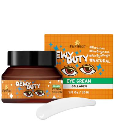 Plumping Intensive Collagen Eye Cream |Dry&Sensitive Skin | Panthenol Hyaluronic Acid |Dark Circles Wrinkles Puffiness and Bags Under Eyes | Firming Renewing Anti Aging | Made In USA |#Purifect 30ml