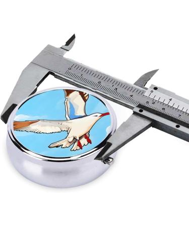 Flying Seagulls Round Pill Box - 3 Compartments Travel Organizer for Purse & Pocket | Portable Pill Storage - Buy Online on GoSupps.com
