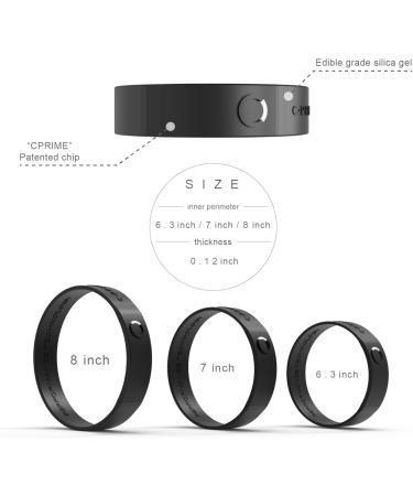 cPRIME Sport Balance Bracelet - Men and Women Black Silicone Wristband for All Sports - Waterproof Lightweight Energy Bracelet - Size L/8.1 - Buy Online on GoSupps.com