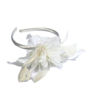 Ladies Beautiful Flower Headband Alice Band Fascinator. Available in Grey Silver Cream Pink and Black Colours. (Cream)