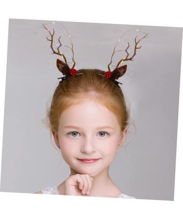 FRCOLOR 3 Pairs Luminous Antler Hair Clip christmas hair bows Antlers Hair Clips deer hair barrette christmas deer hair clips Deer Antler Hair Clip photo non-woven fabric toddler LED - Buy Online on GoSupps.com