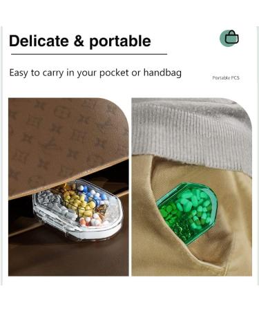 Blue 4 Compartment Pill Box - Portable Moisture-Proof Pill Organizer for Medication & Supplements - International Shipping Available - Buy Online on GoSupps.com