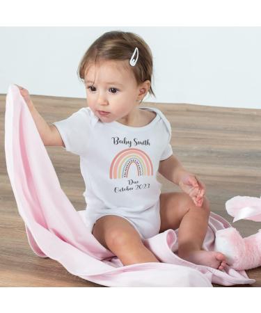 Hoolaroo Personalised Baby Pregnancy Announcement Onesie - Rainbow Baby Reveal 0-3 Months Clothing - Buy Online on GoSupps.com