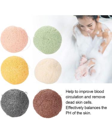 Filfeel 6-Piece Konjac Facial Sponge Set - Gentle Exfoliating & Cleansing Sponges for Skin Care - Round Shape - Buy Online on GoSupps.com