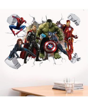 Avengers 3D Wall Stickers - Hulk, Spiderman, Superman Shield Decals for Bedrooms - Wall Art Decor - Buy Online on GoSupps.com